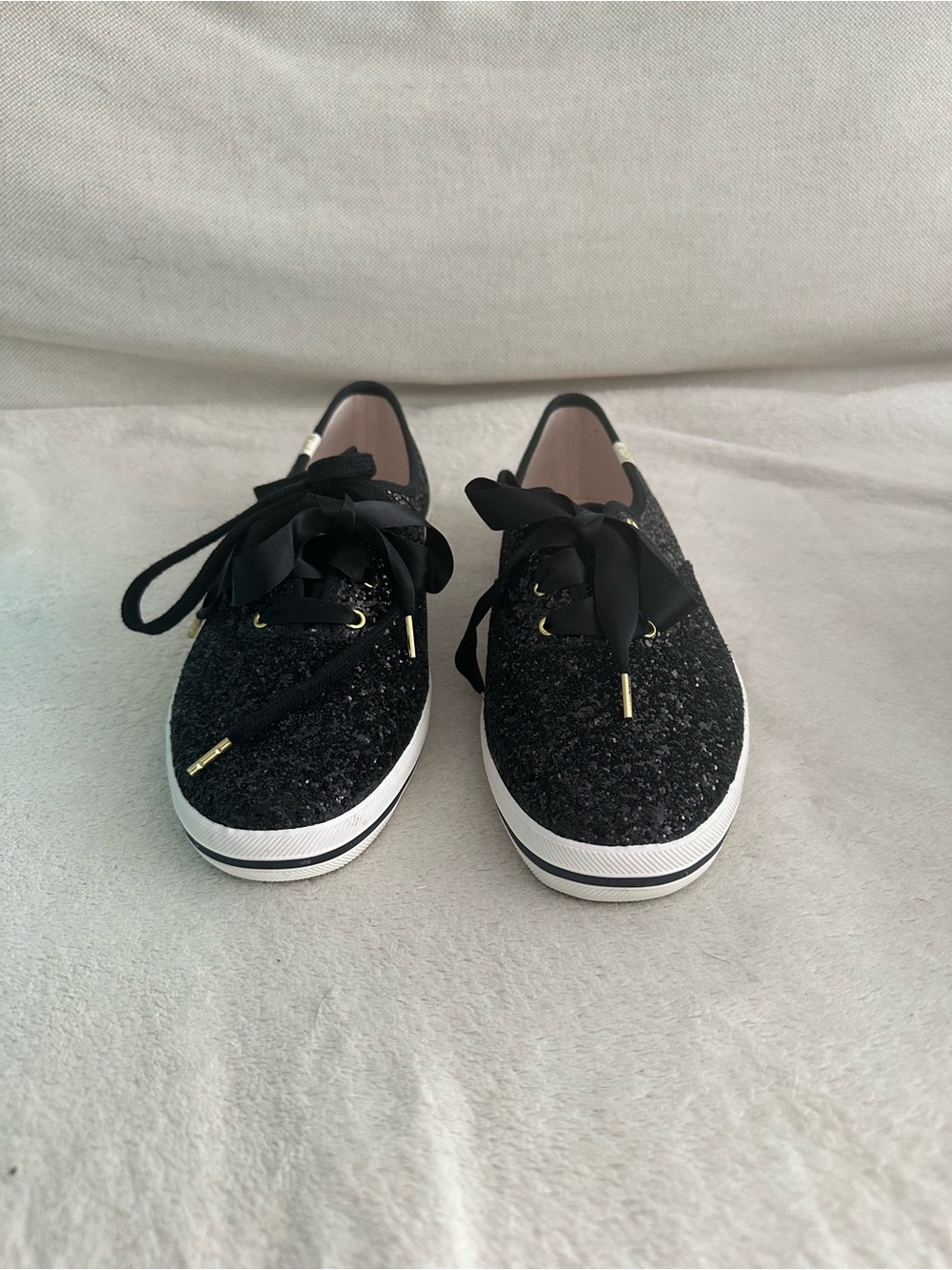 Women’s Black Glitter Lace-Up Keds Sneakers